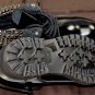 CESARE PACIOTTI SHOES $1050 BLACK BRUSHED CALF STUD ORNAMENTED BOOTS  7 40e NEW