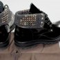 CESARE PACIOTTI SHOES $1050 BLACK BRUSHED CALF STUD ORNAMENTED BOOTS  7 40e NEW