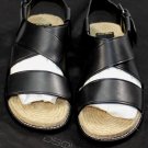 DSQUARED2 SHOES $565 BLACK CALF BROADSTRAP ESPADRILLE SOLE SANDALS 8.5 41.5e NEW