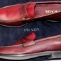 PRADA SHOES $890 DARK RED BURNISHED SAFFIANO LEATHER PENNY LOAFER 11 44 NEW