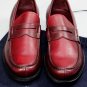 PRADA SHOES $890 DARK RED BURNISHED SAFFIANO LEATHER PENNY LOAFER 11 44 NEW
