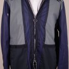 GUCCI JACKET $1,995 NAVY LEATHER ACCENTED LOGO ORNAMENTED HOODED COAT XL 54 NEW