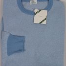 BORRELLI SWEATER $1450 SKY BLUE PINHEAD 100%CASHMERE CREWNECK JUMPER MED 50e NEW