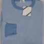 BORRELLI SWEATER $1450 SKY BLUE PINHEAD 100%CASHMERE CREWNECK JUMPER MED 50e NEW