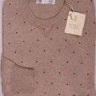 BRUNELLO CUCINELLI SWEATER MALT/RED 100%CASHMERE CREWNECK JUMPER LG 52e NEW