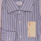 BRIONI SHIRT $565 WHITE/BROWN/BLACK STRIPED DRESS SHIRT 17 / 34 43e NEW