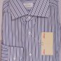 BRIONI SHIRT $565 WHITE/BROWN/BLACK STRIPED DRESS SHIRT 17 / 34 43e NEW