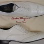 SALVATORE FERRAGAMO SHOES $985 WHITE LIZARD SKIN WING TIP OXFORD 9.5D 42.5e NEW