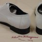 SALVATORE FERRAGAMO SHOES $985 WHITE LIZARD SKIN WING TIP OXFORD 9.5D 42.5e NEW