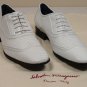 SALVATORE FERRAGAMO SHOES $985 WHITE LIZARD SKIN WING TIP OXFORD 9.5D 42.5e NEW