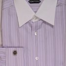 TOM FORD SHIRT $695 PURPLE STRIPED FRENCH CUFF OXFORD SHIRT 16.5/35 42 NEW