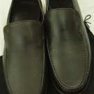 GIORGIO ARMANI SHOES $595 DARK BROWN PEBBLE GRAIN LEATHER LOGO DRIVER 13 46e NEW