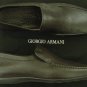 GIORGIO ARMANI SHOES $595 DARK BROWN PEBBLE GRAIN LEATHER LOGO DRIVER 13 46e NEW
