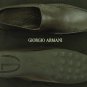 GIORGIO ARMANI SHOES $595 DARK BROWN PEBBLE GRAIN LEATHER LOGO DRIVER 13 46e NEW