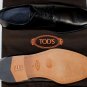 TOD'S SHOES $595 BLACK LOGO EMBOSSED LACE UP CLASSIC ROUND TOE DERBYS 12 45e NEW