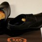 TOD'S SHOES $595 BLACK LOGO EMBOSSED LACE UP CLASSIC ROUND TOE DERBYS 12 45e NEW