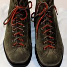 SANTONI SHOES $695 KHAKI GREEN SUEDE LUG SOLE PAD ANKLE HIKING BOOT 8 41e NEW