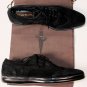 CESARE PACIOTTI SHOES $595 BLACK SUEDE WINGTIP FUR LINED DERBY 11 44e NEW