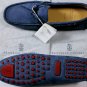 BRUNELLO CUCINELLI SHOES $735 SMOKE BLUE PEBBLE SOLE LOGO DRIVER 11.5 44.5 NEW