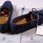 BRUNELLO CUCINELLI SHOES $735 SMOKE BLUE PEBBLE SOLE LOGO DRIVER 11.5 44.5 NEW