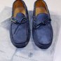 BRUNELLO CUCINELLI SHOES $735 SMOKE BLUE PEBBLE SOLE LOGO DRIVER 11.5 44.5 NEW