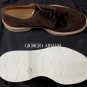 GIORGIO ARMANI SHOES $645 BROWN SUEDE CALF WINGTIP CONTRAST DERBY 8.5 41.5e NEW