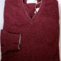 BRUNELLO CUCINELLI SWEATER MERLOT 100%CASHMERE V-NECK PULLOVER XXL 56e NEW
