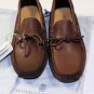 BRUNELLO CUCINELLI SHOES $735 BROWN TIED VAMP PEBBLE SOLE LOGO DRIVER 8 41 NEW