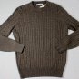 BRUNELLO CUCINELLI SWEATER DARK BROWN 100%CASHMERE CABLE KNIT CREW XL 54e NEW