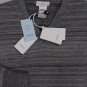 MALO SWEATER $990 GRAY STRIPED 100%CASHMERE REVERSIBLE V-NECK JUMPER SM 48e NEW