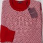 BALLANTYNE SWEATER $895 RED/WHITE GLEN PLAID 100%CASHMERE CREWNECK XL 54e NEW