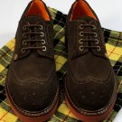 CESARE PACIOTTI SHOES $495 DARK BROWN SUEDE MADISON AVE 308 WINGTIP 7 40e NEW