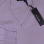 VERSACE SWEATER $1348 LAVENDER 100%CASHMERE LOGO EMBROIDERED V-NECK M 50e NEW