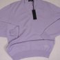 VERSACE SWEATER $1348 LAVENDER 100%CASHMERE LOGO EMBROIDERED V-NECK M 50e NEW