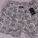 ZEGNA SPORT SWIMSUIT $195 WHITE/GRAY PRINT BEACHWEAR SWIM TRUNKS XL 54e NEW