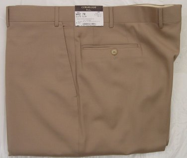 CORNELIANI PANTS $395 KHAKI BROWN SUPER 100's WOOL DRESS SLACKS 42 58e NEW