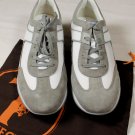 TOD'S T-PROJECT SHOES $445 WHITE/GRAY SUEDE PEBBLE SOLE TRAINERS 11 44e NEW