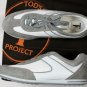 TOD'S T-PROJECT SHOES $445 WHITE/GRAY SUEDE PEBBLE SOLE TRAINERS 11 44e NEW