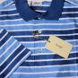 BRIONI POLO $395 LIGHT BLUE/WHITE STRIPED 3-BTN COTTON GOLF SHIRT L 52e NEW