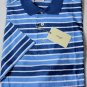 BRIONI POLO $395 LIGHT BLUE/WHITE STRIPED 3-BTN COTTON GOLF SHIRT L 52e NEW