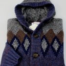 BRUNELLO CUCINELLI SWEATER DARK BLUE 100%CASHMERE 7-BTN HOOD CARDIGAN M 50e NEW