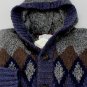 BRUNELLO CUCINELLI SWEATER DARK BLUE 100%CASHMERE 7-BTN HOOD CARDIGAN M 50e NEW