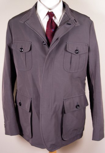 TOM FORD COAT $3295 SLATE GRAY 4-PKT QUILTED LINED FIELD JACKET 46 56e NEW