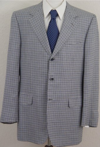 BRIONI JACKET $4895 GRAY CHECK CASHMERE/SILK 3-BTN HANDMADE BLAZER 44L 54e NEW