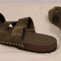 MAISON MARTIN MARGIELA SHOES $525 BROWN SUEDE CROSS STRAP SLIDE SANDAL 11 44 NEW
