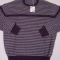 BORRELLI SWEATER $1295 PURPLE/GRAY STRIPE 100%CASHMERE 2-PLY CREWNECK XL 54e NEW