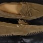 SUTOR MANTELLASSI SHOES $545 KHAKI SUEDE TIED VAMP PEBBLED SOLE DRIVERS 9 42 NEW