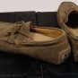 SUTOR MANTELLASSI SHOES $545 KHAKI SUEDE TIED VAMP PEBBLED SOLE DRIVERS 9 42 NEW