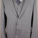 ALEXANDER MCQUEEN COAT $1595 BLACK w/GRAY/NAVY CROSS CHECK JACKET 36 46e NEW