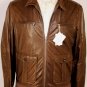 BRUNELLO CUCINELLI COAT $5100 DARK BROWN WAXED CALF BOMBER JACKET L 52e NEW